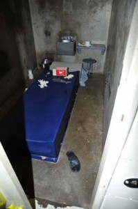 RHU cell of prisoner Matthew Bullock, who committed suicide in 2009.