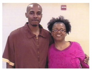 Carrington Keys and his mother, Shandre Delaney, during a prison visit.