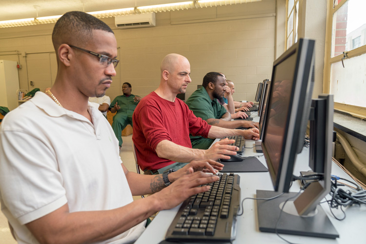 Computer Lab at Auburn Correctional Facility, 2019. Photo courtesy of Cornell Prison Education Program.